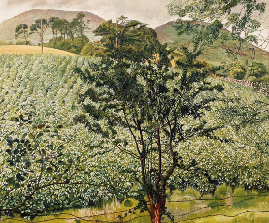 Fine examples of the work of Sir Stanley Spencer seldom come under the hammer; hence the £195,000 ($302,000) offered for this fine landscape of 1952 titled ‘Potato Patch, Rostrevor,’ at Duke's in Dorchester in April. Image courtesy of Duke's.